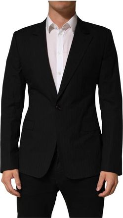 Dolce & Gabbana Formele blazer jas - Heren - Business blazers - Zwart - L - Katoen - Kostuums