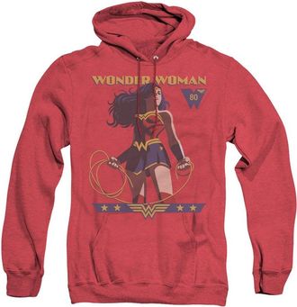 Gildan Wonder Woman Ww 80th Stance Adult Heather Hoodie / Hooded Sweatshirt