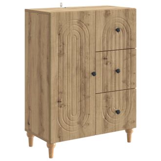 vidaXL Aparador Roble Artisan 66 X 34,5 X 90 Cm Madera De Ingenier&iacute;a Vidaxl