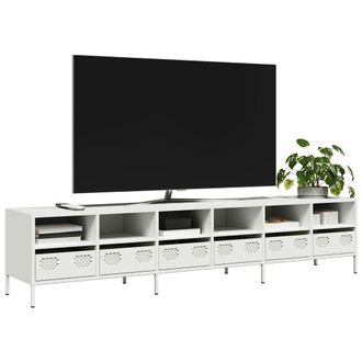 Berkfield Home TV Cabinet White 202x39x43.5 cm Cold-rolled Steel