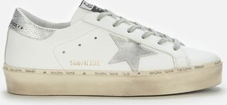 Golden Goose Womens Hi-Star Leather Flatform Trainers in White - Size UK 6