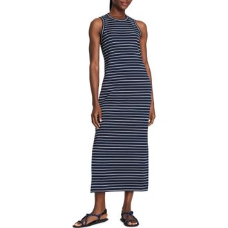 Spanx AirEssentials Stripe Sleeveless UPF 50+ Tank Maxi Dress in Navy Crew Stripe at Nordstrom Rack, Size Small