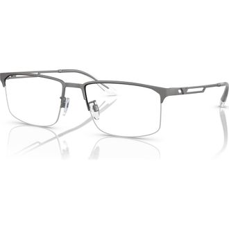 Emporio Armani 55mm Rectangle optical glasses in Grey at Nordstrom