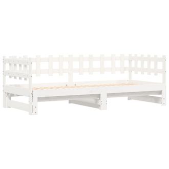 vidaXL Sof&aacute; Cama Extra&iacute;ble Madera Maciza De Pino Blanco 2x(90x190) Cm Vidaxl