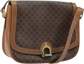 Celine Pre-owned Cross Body Bags, female, Brown, Size: ONE SIZE Pre-owned Vintage Canvas Shoulder Bag
