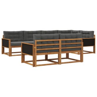 vidaXL Conjunto De Sof&aacute;s De Exterior 7 Pcs Natural Y Antracita Vidaxl