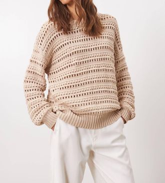 Line Fern Sweater Top In Ecru Playa
