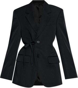 Balenciaga Wollen Blazer met Enkele Rugsplit - Dames - Blazers - Zwart - S - Wol - Jassen