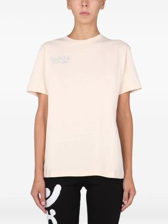 Disclaimer T-shirt met grafische print - Beige