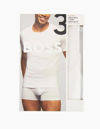 HUGO BOSS Mens Hugo Boss 3pack Embroidered Logo T Shirt Blk Grey White - Size: 38/Regular