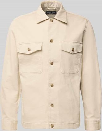 Marc O'Polo Regular Fit Hemdjacke aus Baumwoll-Mix in Beige, Gr&ouml;&szlig;e XXXL
