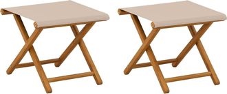 vidaXL Silla De Terraza 2 Pcs Madera De Eucalipto Maciza Beige Vidaxl