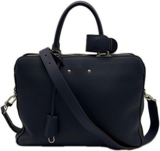 Louis Vuitton Navy Leather Briefcase (Pre-Owned)