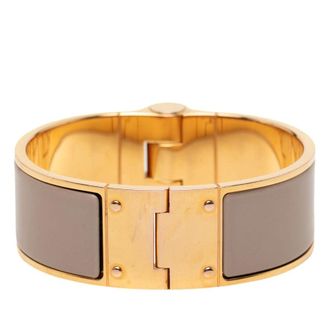 Herm&egrave;s Pre-owned Hermes Wide Enamel Charniere Hinged Bracelet Ladies GAFH4W9JETZXNFGW