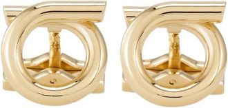 Ferragamo Goudkleurige Gancini Plaque Sieraden - Heren - Oorbellen - Geel - ONE Size - Accessoires