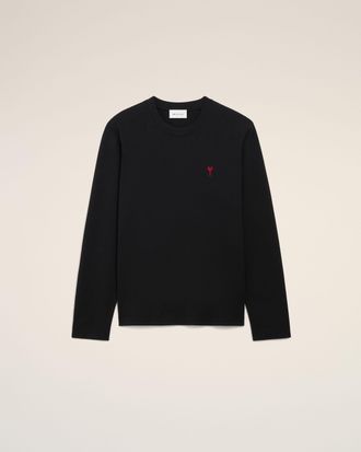 Ami Black Cotton Red Ami De Coeur Longlseeves Tshirt Black - XXXL - Unisex