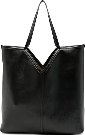 Saint Laurent V-cut Leather Tote Bag