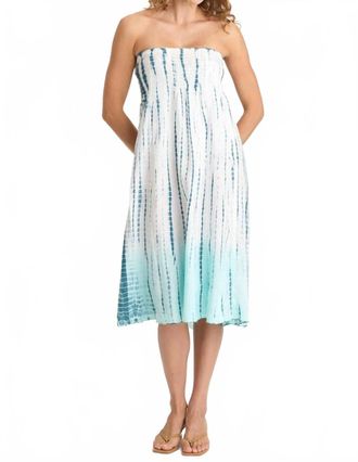 Xcvi Blake Linen Smocked Skirt-Dress In Elixir Wash Colossus