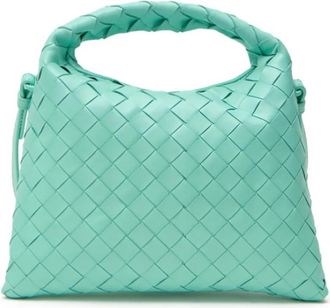 Bottega Veneta Mini Hop - Dames - Handtassen - Blauw - ONE Size - Leer - Tassen