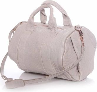 Alexander Wang light grey rockie bag with rose coloured studs