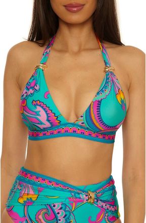 Trina Turk Mykonos Banded Halter Bikini Top in Multi at Nordstrom, Size 6