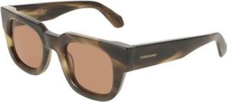 Ferragamo Brown Rectangular Mens Sunglasses SF2106S 015 49