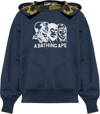 A Bathing Ape Double Face cotton hoodie - men - Cotton - M - Blue