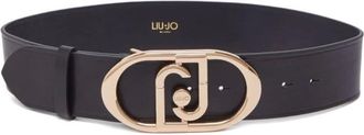 Liu Jo Belts, female, Black, Size: M Oval Monogram Belt
