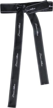 Dolce & Gabbana Black Waist Ribbon Wide Bow Logo Womens Belt