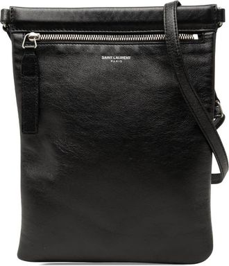 Saint Laurent Pre-owned Saint Laurent Antiqued Lambskin Sid Flat Crossbody Unisex 4FZNB01EU6PDQDLU