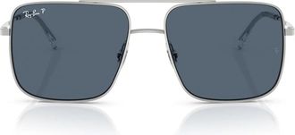 Ray-Ban Sunglasses Rb3758 003/2 V Ari Silver/Blue Unisex Polarized