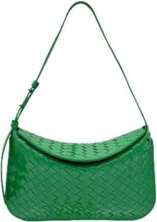 Bottega Veneta Pre-owned Shoulder Bags, female, Green, Size: ONE SIZE Pre-owned Leather Shoulder Bag