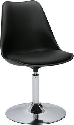 Miliboo Silla De Dise&ntilde;o Giratoria Negra Y Metal Cromado Steevy V2