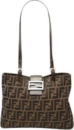 Fendi Pre-owned Canvas Shoulder Bag - Dames - Vintage Schoudertas - Bruin - ONE Size - Vintage