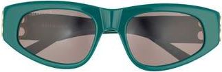 Balenciaga 53mm Cat Eye Sunglasses in Green Gold Grey at Nordstrom Rack