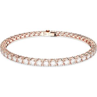 Swarovski Tennisarmband met heldere kristallen - Dames - Armbanden - Roze - ONE Size - Accessoires