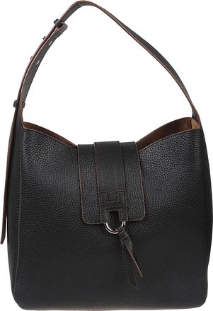 Hogan H01x Pebbled Calf Leather Hobo Bag