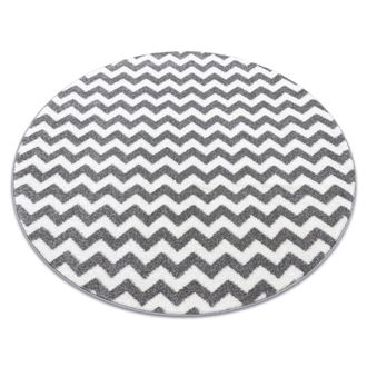RugsX Rugsx - Alfombra Sketch C&iacute;rculo - F561 Gris/blanco - Zigzag Grey Circulo 100 Cm