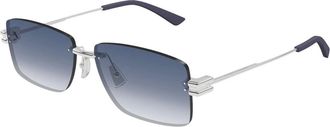 Bottega Veneta Bv1126S Rectangular Sunglasses - unisex - Bottega Veneta - Sunglasses - Gray - 58 MM - Accessories