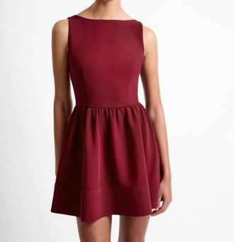 French Connection Arza Low Back Mini Dress In Cabernet