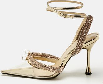 Mach & Mach Transparent Pvc Crystal Embellished Georgia Pumps