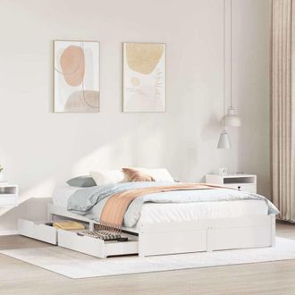 vidaXL Vidaxl - Estructura De Cama Sin Colch&oacute;n Madera De Pino Blanca 140x190 Cm