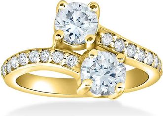 Pompeii3 1 1/2 cttw Forever Us 2-Stone Diamond Engagement Forever Us Ring 14k Yellow Gold