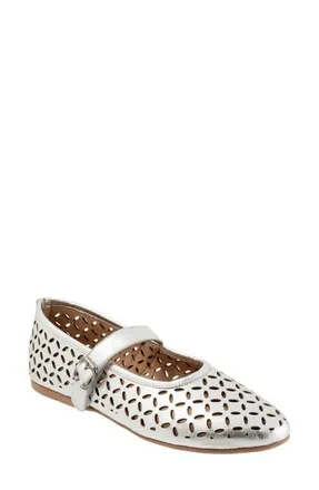 Bueno Kehlani Mary Jane Flat in Dark Silver at Nordstrom, Size 7.5-8Us