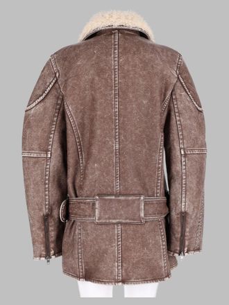 Diesel Double-Breasted Aviator-Biker Jacket - Brown