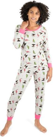 Leveret Womens Cotton Matching Family Pajamas, Wild Canvas Prints in Dinosaur at Nordstrom, Size X-Large