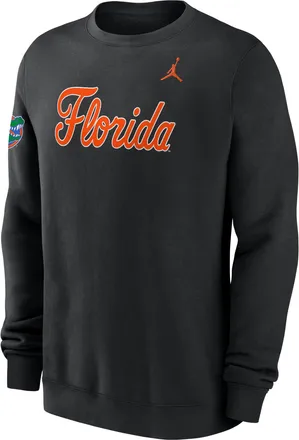Nike Jordan Mens Florida Sideline Club Jordan Brand College Pullover Crew in Black | 0JTT00AUFN-R0M