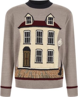 Junya Watanabe Jacquard Crew Neck Sweater - Heren - Ronde hals truien - Veelkleurig - XL - Katoen - Truien & Vesten