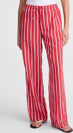 Madewell Stripe Pull-On Pants in Varsity Red at Nordstrom, Size Xx-Large