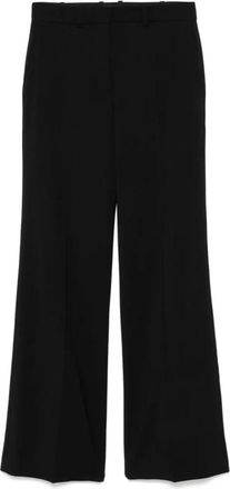 Joseph Zwarte Wollen Flared Broek - Dames - Wijde Broeken - Zwart - M - Wol - Broeken